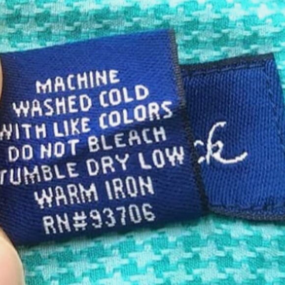 PAUL FREDRICK MEN'S XL GREEN HOUNDSTOOTH COTTON BUTTON-DOWN LONG SLEEVE SHIRT - Picture 7 of 7